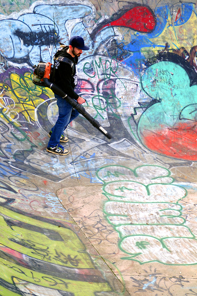 Miles Fischer came up with the idea to clean up skate parks from his experiences as a child.
